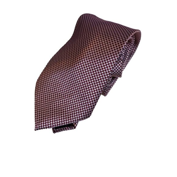 Oscar de la Renta Red and White Classic Polyester Men's Tie - Picture 2 of 8